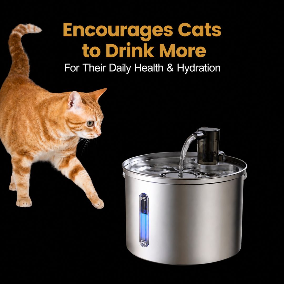 HydroPet™ Stainless Steel Cat Water Fountain — 3L