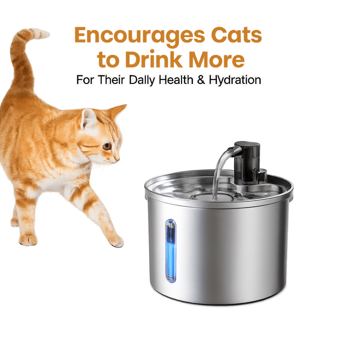 HydroPet™ Stainless Steel Cat Water Fountain — 3L
