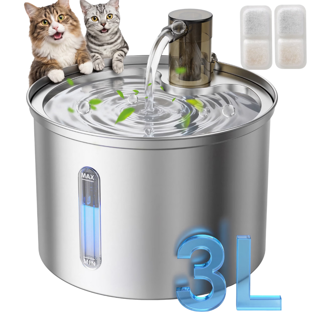 HydroPet™ Stainless Steel Cat Water Fountain — 3L