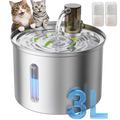 HydroPet™ Stainless Steel Cat Water Fountain — 3L
